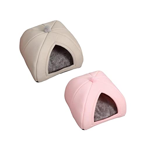 Sharplace Gemütliches Haustierbett für Hunde und Katzen - Weiches Nest für erholsamen Schlaf, Rosa S Grau L von Sharplace