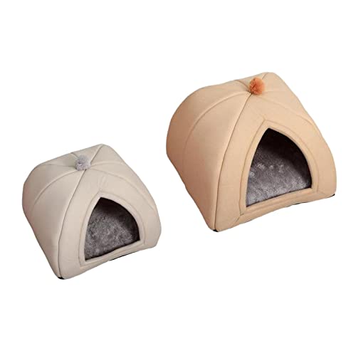 Sharplace Gemütliches Tierbett für Hunde - Kuschelhöhle mit Plüsch, Grau Klein Braun Groß von Sharplace