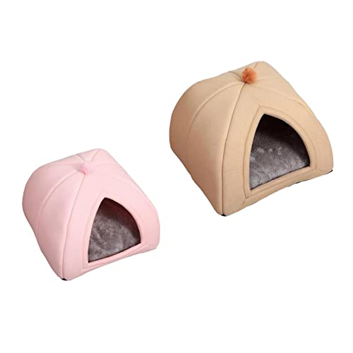 Sharplace Gemütliches Tierbett für Hunde - Kuschelhöhle mit Plüsch, Rosa klein braun groß von Sharplace