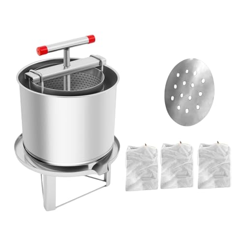 Sharplace Großer Honigpresser mit 3 Filterbeuteln, robuste Obstweinpresse, Weinherstellung für Saft, Vinasse, Öl, Trester, Waben Sharplace Großer Honigpresser mit 3 Filterbeuteln, robuste Obstweinpresse, Weinherstellung für Saft, Vinasse, Öl, Trester, Waben von Sharplace