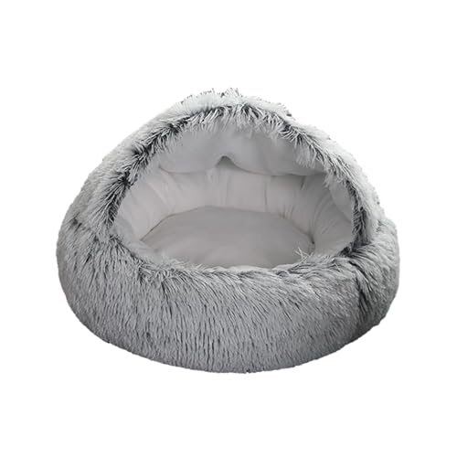 Sharplace Halbgeschlossenes Katzennest, Katzenbett, Höhlenhaus, Herbst-Winter, selbstwärmend, weiches Plüsch-Katzenbett mit Kapuze, warmes Hundebett für, grau Sharplace Halbgeschlossenes Katzennest, Katzenbett, Höhlenhaus, Herbst-Winter, selbstwärmend, weiches Plüsch-Katzenbett mit Kapuze, warmes Hundebett für, grau von Sharplace