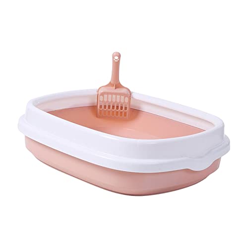 Sharplace Halboffene Kätzchen-Katzentoilette, Tablett-Sandbox abnehmbar mit umlaufender Top-Frame-Toilette für unterwegs, rosa mittel von Sharplace