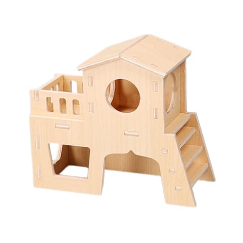 Sharplace Hamster Holzhaus Hamstergehege mit Kletterleiter Versteck Kleintiere Spielhütte für Mäuse Kleintiere Rennmäuse Hamster, Geschichtliches Haus von Sharplace