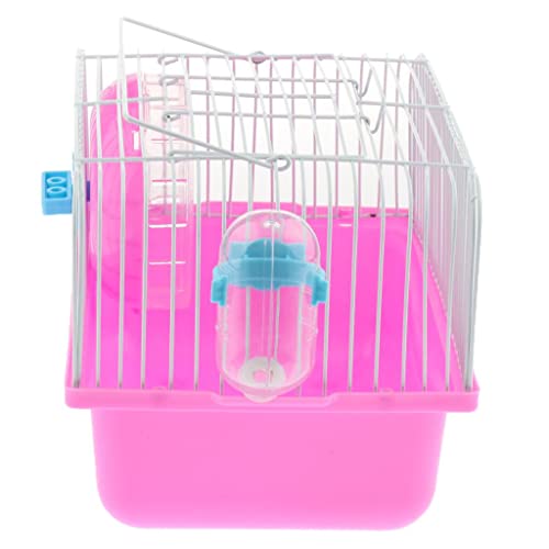 Sharplace Hamster Rennmäuse Käfig Transportbox mit Laufrad Wasserflaschenschale, Rosa von Sharplace