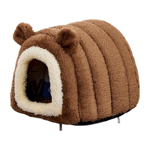 Sharplace Hamsterbett, Versteck, Haus, warme, rutschfeste Hütte, Meerschweinchenhaus, Nest für Ratten, Dwraf, Hamsterkäfig-Zubehör, Braun von Sharplace