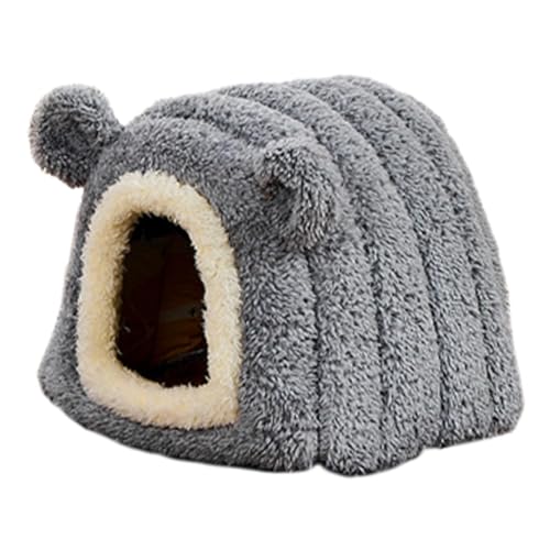 Sharplace Hamsterbett, Versteck, Haus, warme, rutschfeste Hütte, Meerschweinchenhaus, Nest für Ratten, Dwraf, Hamsterkäfig-Zubehör, Grau von Sharplace