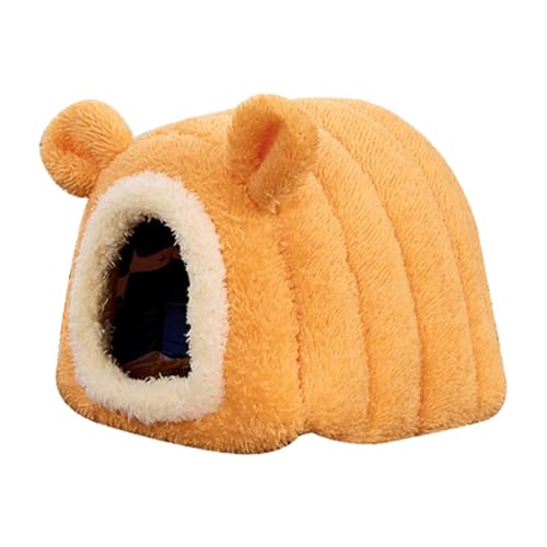 Sharplace Hamsterbett, Versteck, Haus, warme, rutschfeste Hütte, Meerschweinchenhaus, Nest für Ratten, Dwraf, Hamsterkäfig-Zubehör, Orange von Sharplace