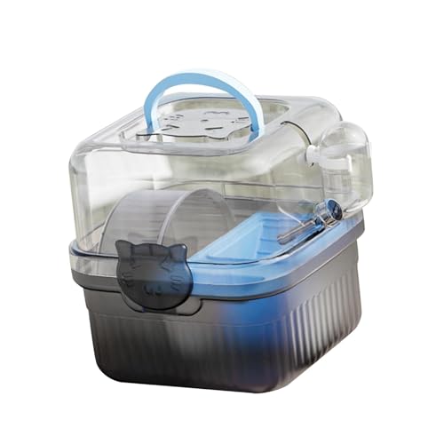 Sharplace Hamsterkäfig, Kleintier-Reisekoffer, Villa-Basis, atmungsaktiv, kompakt, Zubehörträger, Hamster-Tragetasche für Meerschweinchen, Outdoor, Blau von Sharplace
