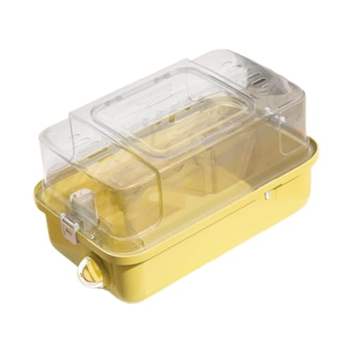 Sharplace Hamsterkäfig, Kleintierkäfig mit auslaufsicherer Wasserflasche, Tragetasche, Lebensraum für Mäuse, Kurzkopfgleitbeutler, Meerschweinchen, Ratten, Gelb von Sharplace
