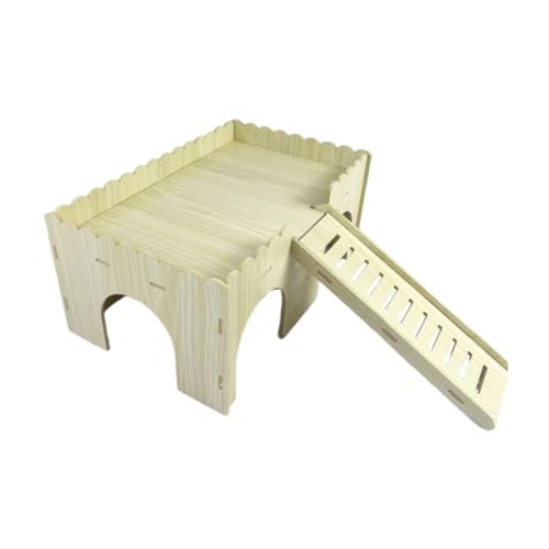 Sharplace Hamsterversteck, Holzhaus, Käfigzubehör, Robustes Habitat-Dekor, Hamsterhaus für Frettchen, Chinchilla, Kaninchen, Klettern, Spielen von Sharplace