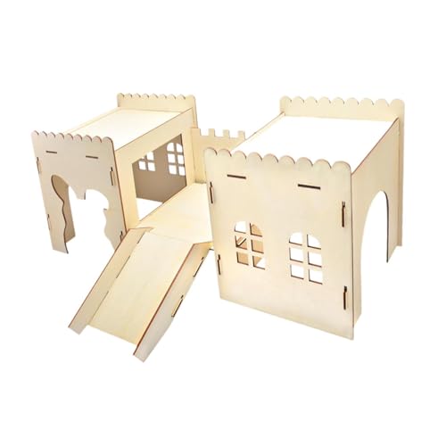 Sharplace Hasenversteck aus Holz mit Höhlentreppe für drinnen und draußen, stabile, Betthütte für Rennmäuse, Hamster, Igel, Sharplace Hasenversteck aus Holz mit Höhlentreppe für drinnen und draußen, stabile, Betthütte für Rennmäuse, Hamster, Igel, von Sharplace