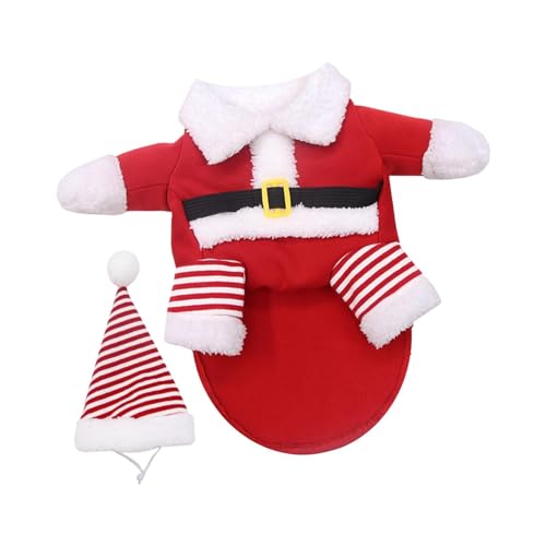 Sharplace Haustier-Weihnachtsoutfit, süße Weihnachtsmann-Hundekatzen-Weihnachtskostüme mit Weihnachtsmannmütze, weihnachtliche Haustierkleidung für Feiertage, S von Sharplace
