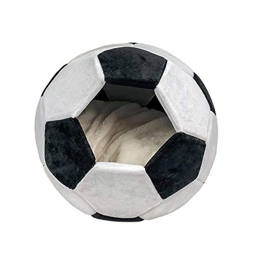Sharplace Haustierbett, rutschfestes, warmes, waschbares Kätzchenbett in Fußballform für den Innenbereich, schwarz L von Sharplace