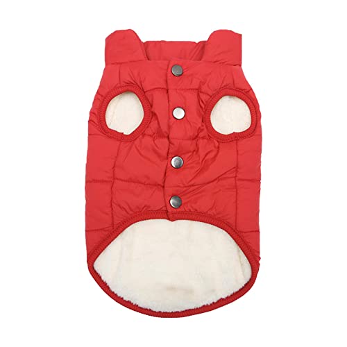 Sharplace Haustierweste, warme Hundekleidung, Jacke, Mantel, Kleidung, Kostüm, weicher Hunde-, für kleine und mittelgroße Hunde bei kaltem Wetter, Rot von Sharplace