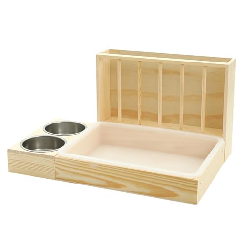Sharplace Heu-Futterspender aus für Kaninchen, Heuhalter für Häschen mit 2 Schüsseln und Katzentoilette, Futterfütterung, Heimtierbedarf für Häschen, Style B von Sharplace