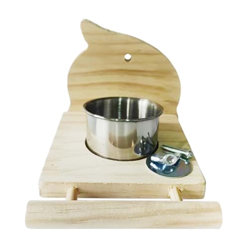 Sharplace Hölzerne Barsch -Ständer hängende Feeder, Papagei Vogelperch mit Fütterungstasse, Vogelkäfig -Feeder Hanging Pet Bowl für Lovebird, Vogel Sharplace Hölzerne Barsch -Ständer hängende Feeder, Papagei Vogelperch mit Fütterungstasse, Vogelkäfig -Feeder Hanging Pet Bowl für Lovebird, Vogel von Sharplace