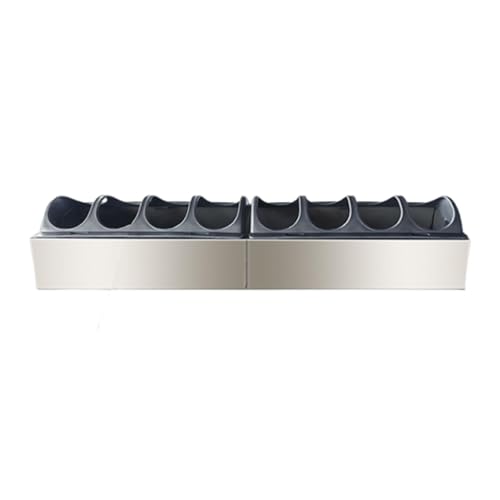 Sharplace Hühnerfutterspender, Abnehmbarer Deckel, Leichter Behälter mit Mehreren Futterlöchern, Kükenfutterspender für Wachteln, Enten, Tauben, 40 X 11 X 4.5 cm von Sharplace