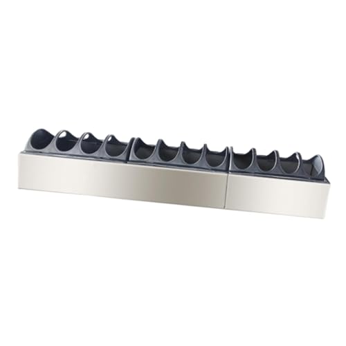 Sharplace Hühnerfutterspender, Abnehmbarer Deckel, Leichter Behälter mit Mehreren Futterlöchern, Kükenfutterspender für Wachteln, Enten, Tauben, 60x11x7cm von Sharplace