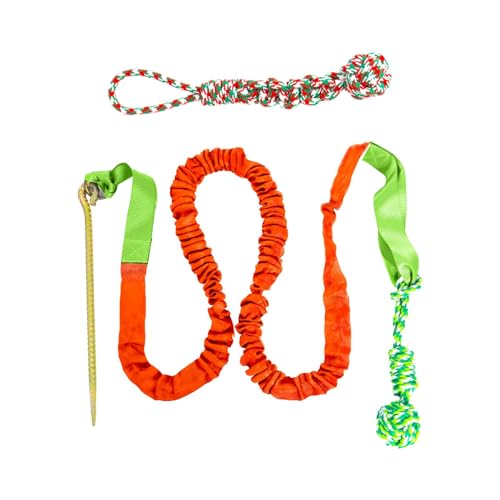 Sharplace Hunde-Kauseil-Spielzeug, Tauziehen-Seilspielzeug für Hunde, das an Bäumen hängt, Hundespielzeug, langlebiges Hänge-Bungee für kleine, mittelgroße und, Orange von Sharplace