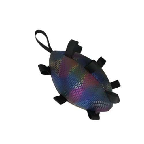 Sharplace Hunde Rugby Football Toy Dog Hunde Interaktives Spielzeug tragbare Bissfestes Molar Interaktives Training für Spielejagd, Schwarz Reflektierend von Sharplace