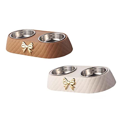 Sharplace Hunde- und Katzen-Doppelnäpfe mit abnehmbarem Wasserspender - 2er Set von Sharplace