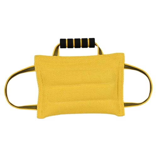 Sharplace Hundebissschlepper Spielzeug Kissen Molar Hanf mit 3 Griffen Hartes Pull -Spielzeughundschlepp Spielzeug für kleine große große, mittelgroße, Gelb von Sharplace