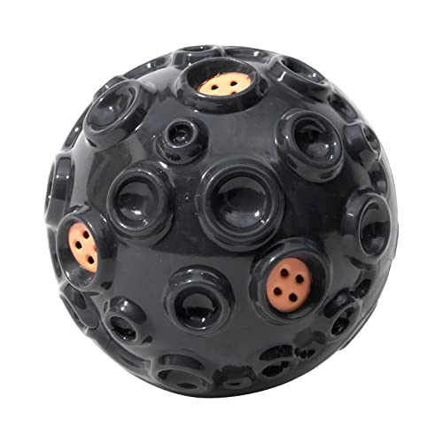 Sharplace Hundespielzeugball für aggressives Kauen, interaktiver Hundeball mit quietschendem Geräusch, langlebiges Kauspielzeug für kleine, mittelgroße Hunde, Schwarz von Sharplace