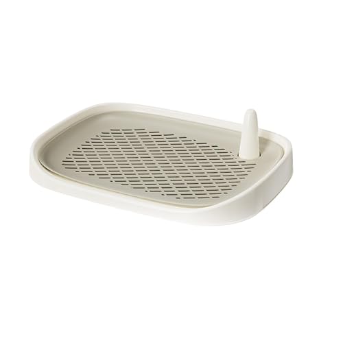 Sharplace Hundetöpfchen-Tablett, Heimtierbedarf, Wee-Trainingsunterlage, weniger Unordnung, Welpen-PIPI-Unterlagenhalter, Hundetoilette für Wohnung, Balkon, Milchig Weiß von Sharplace