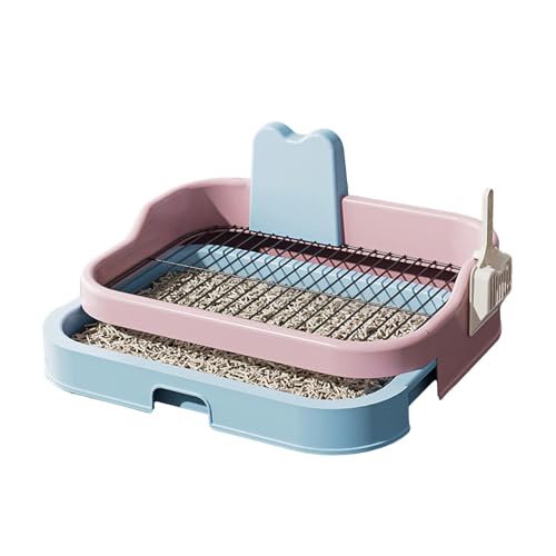 Sharplace Hundetoilette, Welpen-Pipihalter, auslaufsicher, tragbar, abnehmbar, spritzwassergeschützt, Hundetöpfchen-Tablett, Trainingsunterlage für den Haushalt, Blau Rosa von Sharplace