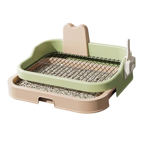 Sharplace Hundetoilette, Welpen-Pipihalter, auslaufsicher, tragbar, abnehmbar, spritzwassergeschützt, Hundetöpfchen-Tablett, Trainingsunterlage für den Haushalt, Grün Und Beige von Sharplace