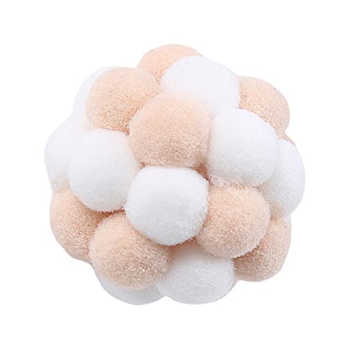 Sharplace Interaktives Katzenspielzeug Kicker Toys Rolling Ball Zwitschernde Bälle Katzenspielzeugbälle zum Spielen von Welpen, Weiß Hellbraun von Sharplace