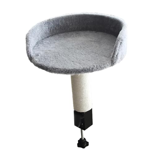Sharplace Katzen Schreibtischbett, Hängematte, Bequem, für Zuhause Oder Büro, Klemmständer, Katzenstange, für Schreibtisch, Spieltisch, Tisch, Grau von Sharplace