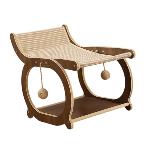 Sharplace Katzen-Sisal-Loungesessel, erhöhtes Katzenbett, Kätzchen, interaktives Ballspielzeug, Kratzbaum, Holzliege für Zuhause, Schlafen, Garten, Outdoor, Braun Sharplace Katzen-Sisal-Loungesessel, erhöhtes Katzenbett, Kätzchen, interaktives Ballspielzeug, Kratzbaum, Holzliege für Zuhause, Schlafen, Garten, Outdoor, Braun von Sharplace