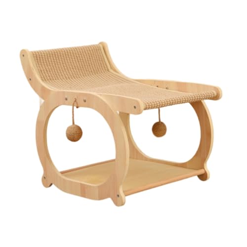 Sharplace Katzen-Sisal-Loungesessel, erhöhtes Katzenbett, Kätzchen, interaktives Ballspielzeug, Kratzbaum, Holzliege für Zuhause, Schlafen, Garten, Outdoor, Holzfarbe Sharplace Katzen-Sisal-Loungesessel, erhöhtes Katzenbett, Kätzchen, interaktives Ballspielzeug, Kratzbaum, Holzliege für Zuhause, Schlafen, Garten, Outdoor, Holzfarbe von Sharplace