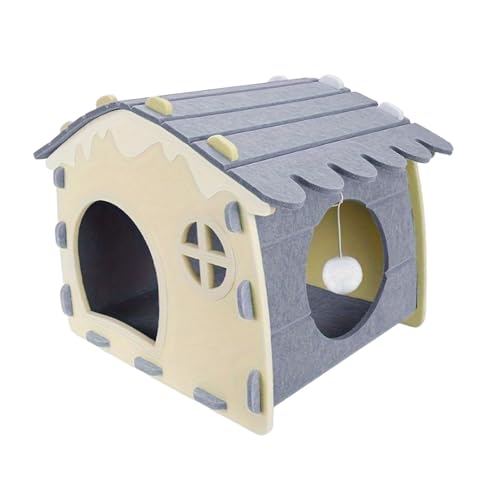 Sharplace Katzenhaus aus Filz, Schlafbett, Sichtschutz, Katzenmöbel, Kätzchenunterschlupf, Kratzfestigkeit, für kleine bis große Katzen und Kaninchen, Grau von Sharplace