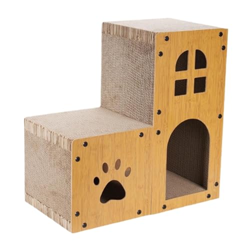 Sharplace Katzenhaus aus Karton, doppellagige Katzenkratzhöhle, bequemer, vielseitiger Möbelschutz für Kätzchen, Wohnzimmer, Terrasse, 56cm von Sharplace