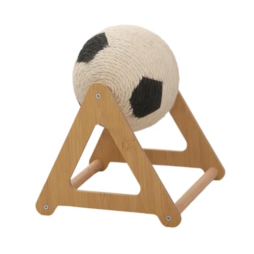 Sharplace Katzenkratzball, Sisal, multifunktional, rotierender Ball, Fußball-Design, Haustierbedarf mit stabilem Ständer für Kleintiere und Kätzchen von Sharplace