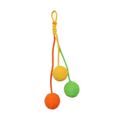Sharplace Katzenspielzeug, Sisalball, Seilball zum Spielen, verschleißfest, schützt Möbel, handgefertigt, für Hauskatzen, Katzenspielzeug für, Gelb Orange Grün von Sharplace