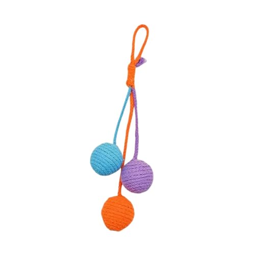 Sharplace Katzenspielzeug, Sisalball, Seilball zum Spielen, verschleißfest, schützt Möbel, handgefertigt, für Hauskatzen, Katzenspielzeug für, Lila Blau Orange von Sharplace