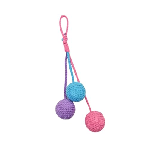 Sharplace Katzenspielzeug, Sisalball, Seilball zum Spielen, verschleißfest, schützt Möbel, handgefertigt, für Hauskatzen, Katzenspielzeug für, Rosa Blau Lila von Sharplace