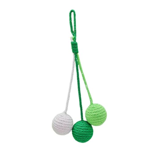 Sharplace Katzenspielzeug, Sisalball, Seilball zum Spielen, verschleißfest, schützt Möbel, handgefertigt, für Hauskatzen, Katzenspielzeug für, Weiß Grün von Sharplace