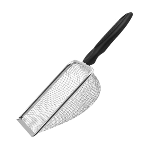 Sharplace Katzenstreu-Pooper-Scooper-, Robustes Reinigungswerkzeug, Sand, tragbares Sieb, strapazierfähig, vielseitiges Haustier-Sieb, Kätzchenstreu-, Schwarz von Sharplace