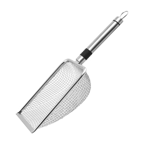 Sharplace Katzenstreu-Pooper-Scooper-, Robustes Reinigungswerkzeug, Sand, tragbares Sieb, strapazierfähig, vielseitiges Haustier-Sieb, Kätzchenstreu-, Silber von Sharplace