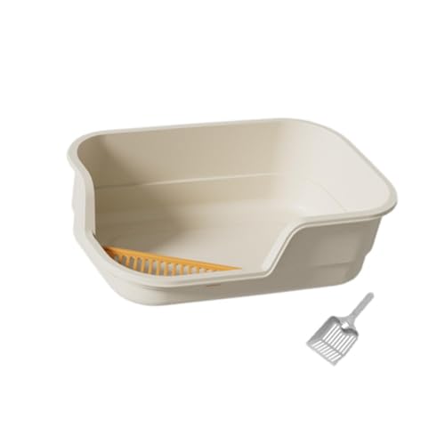 Sharplace Katzentoilette, Antihaft-Katzentoilette, große offene Katzentoilette, Bettpfanne, Heimtierbedarf, Seitenwände, Spritzschutz, Katzentoilette, Beige Sharplace Katzentoilette, Antihaft-Katzentoilette, große offene Katzentoilette, Bettpfanne, Heimtierbedarf, Seitenwände, Spritzschutz, Katzentoilette, Beige von Sharplace
