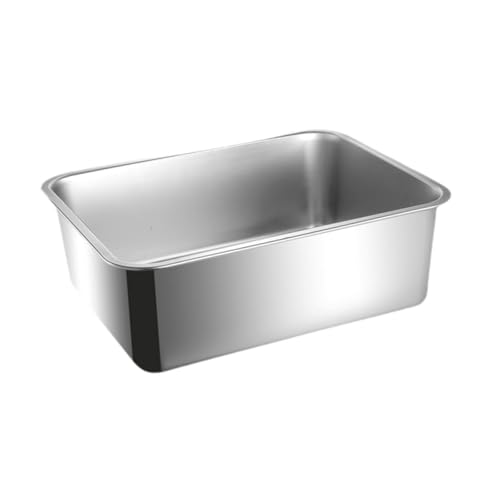 Sharplace Katzentoilette, Katzenklo, Katzentoilette aus Edelstahl, Oben offen, groß, stabil, spritzwassergeschützt, Behälter, Bettpfanne, Sandkasten, 44.5 cm X 34.5 cm Sharplace Katzentoilette, Katzenklo, Katzentoilette aus Edelstahl, Oben offen, groß, stabil, spritzwassergeschützt, Behälter, Bettpfanne, Sandkasten, 44.5 cm X 34.5 cm von Sharplace