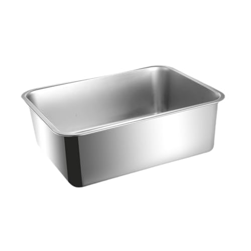 Sharplace Katzentoilette, Katzenklo, Katzentoilette aus Edelstahl, Oben offen, groß, stabil, spritzwassergeschützt, Behälter, Bettpfanne, Sandkasten, 49.5 cm X 34.5 cm Sharplace Katzentoilette, Katzenklo, Katzentoilette aus Edelstahl, Oben offen, groß, stabil, spritzwassergeschützt, Behälter, Bettpfanne, Sandkasten, 49.5 cm X 34.5 cm von Sharplace