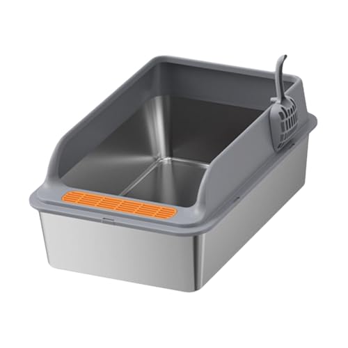 Sharplace Katzentoilette, Katzensandkasten, halbgeschlossen, leicht mit Löffel zu reinigen, Katzentoilette mit niedrigem Einstieg, für kleine und große Katzen, Dunkelgrau Sharplace Katzentoilette, Katzensandkasten, halbgeschlossen, leicht mit Löffel zu reinigen, Katzentoilette mit niedrigem Einstieg, für kleine und große Katzen, Dunkelgrau von Sharplace