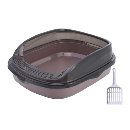 Sharplace Katzentoilette, Sandkasten, Bettpfanne, Töpfchen, Toilette, halbgeschlossen, für Reisen, Oben offen, Katzentoilette, Katzentoilette für kleine, braun groß Sharplace Katzentoilette, Sandkasten, Bettpfanne, Töpfchen, Toilette, halbgeschlossen, für Reisen, Oben offen, Katzentoilette, Katzentoilette für kleine, braun groß von Sharplace