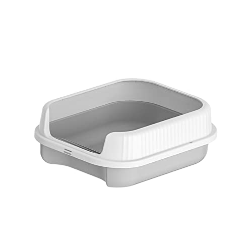 Sharplace Katzentoilette für den Innenbereich, offene Katzentoilette, Katzentoilette Schalentoilette, hohe Seiten, großer Raum, Töpfchentoilette, Rutschfester Katzensandkasten, grau weiß Sharplace Katzentoilette für den Innenbereich, offene Katzentoilette, Katzentoilette Schalentoilette, hohe Seiten, großer Raum, Töpfchentoilette, Rutschfester Katzensandkasten, grau weiß von Sharplace