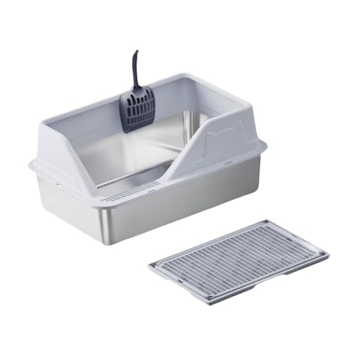 Sharplace Katzentoilette mit erhöhten Rändern Katzentoilette Spritzwassergeschützt Tierbedarf Sandkasten Katzen Bettpfanne und Matte, Hellgrau Sharplace Katzentoilette mit erhöhten Rändern Katzentoilette Spritzwassergeschützt Tierbedarf Sandkasten Katzen Bettpfanne und Matte, Hellgrau von Sharplace